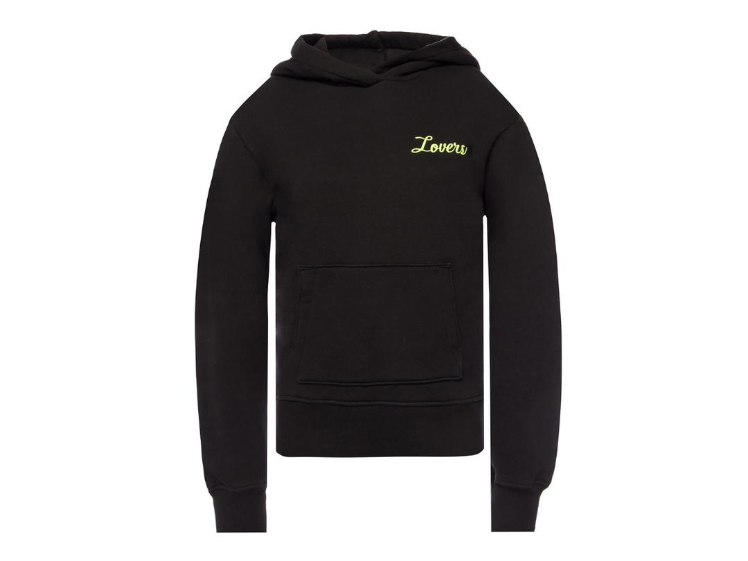 AMIRI AMIRI Black Embroidered Lettering Sweatshirt Black And Neon Yellow