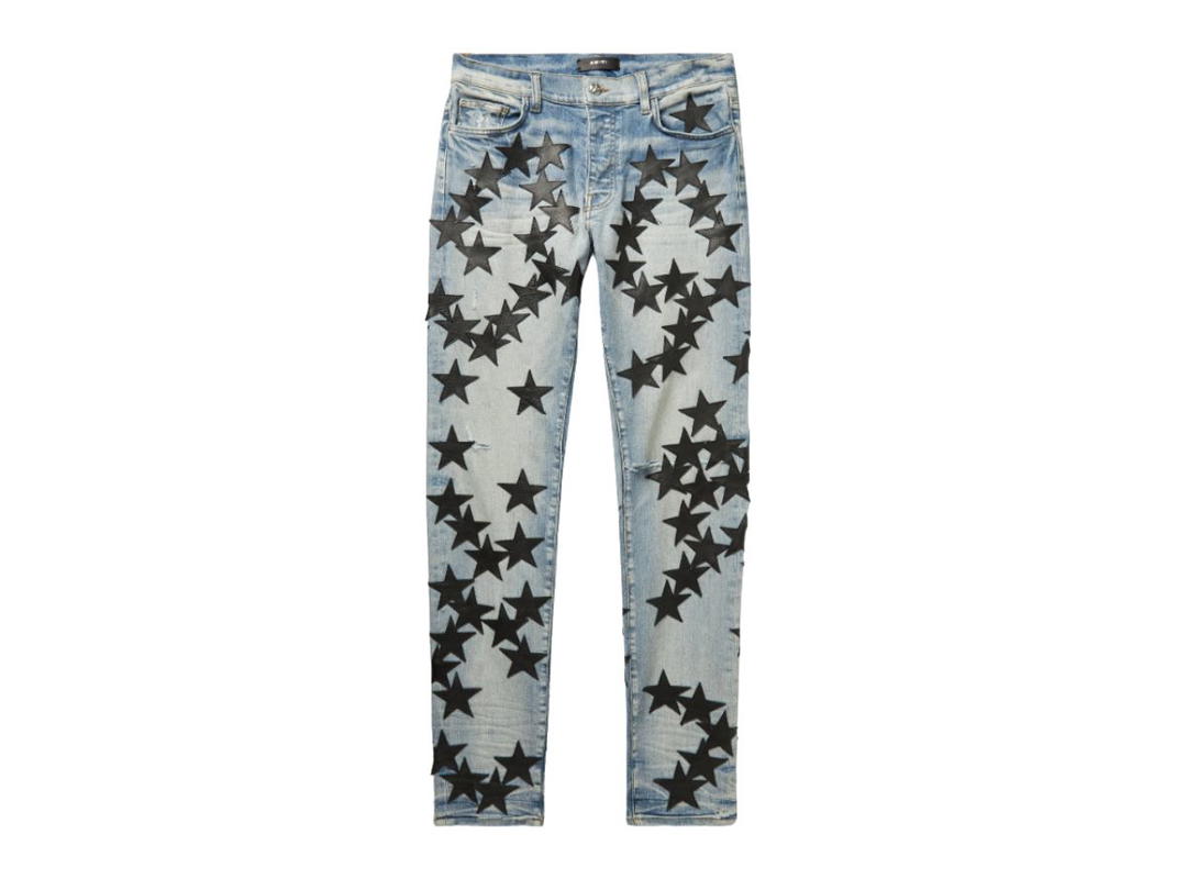 AMIRI AMIRI Chemist Leather Stars Jeans Blue