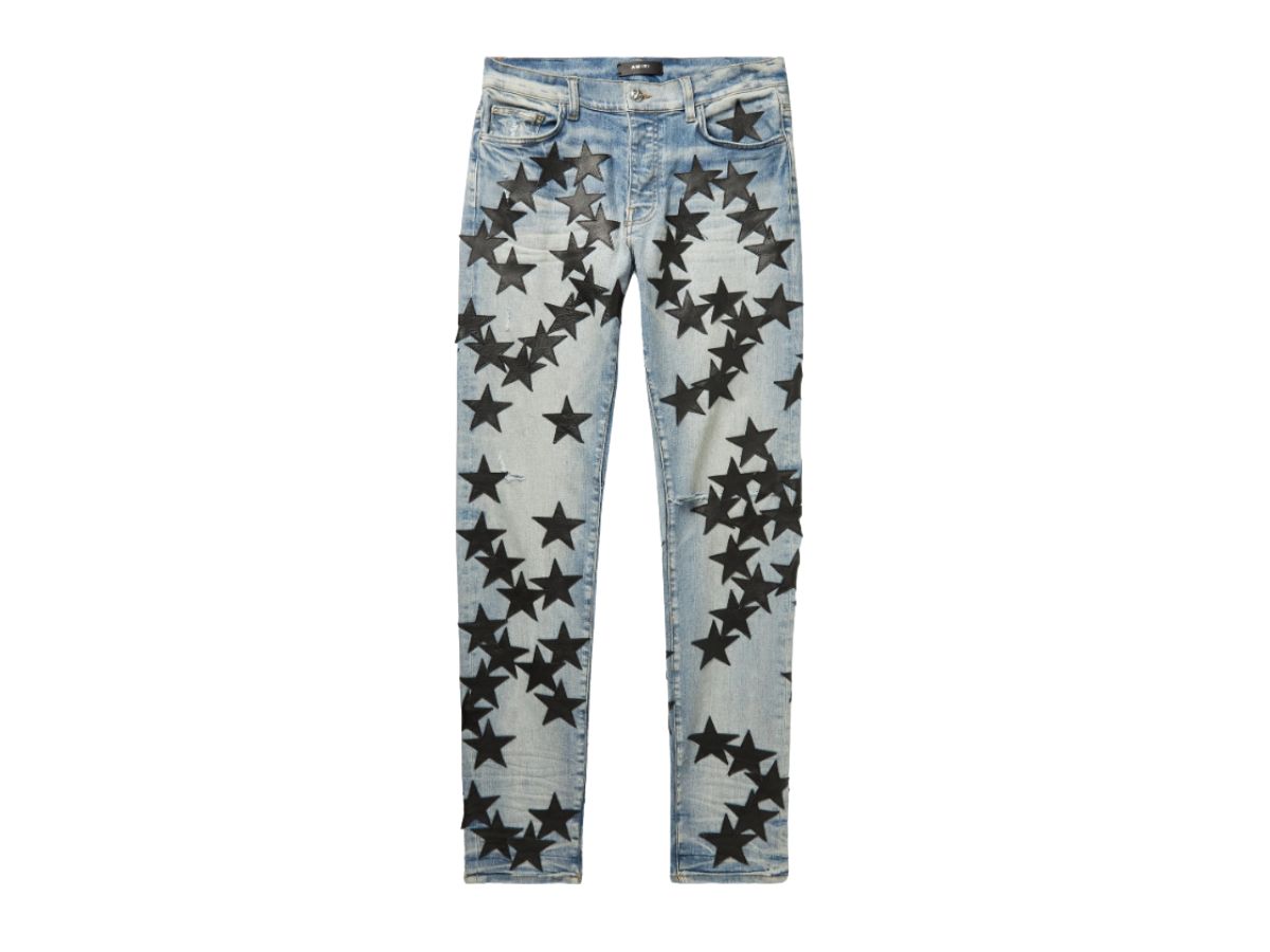 AMIRI AMIRI Chemist Leather Stars Jeans Blue
