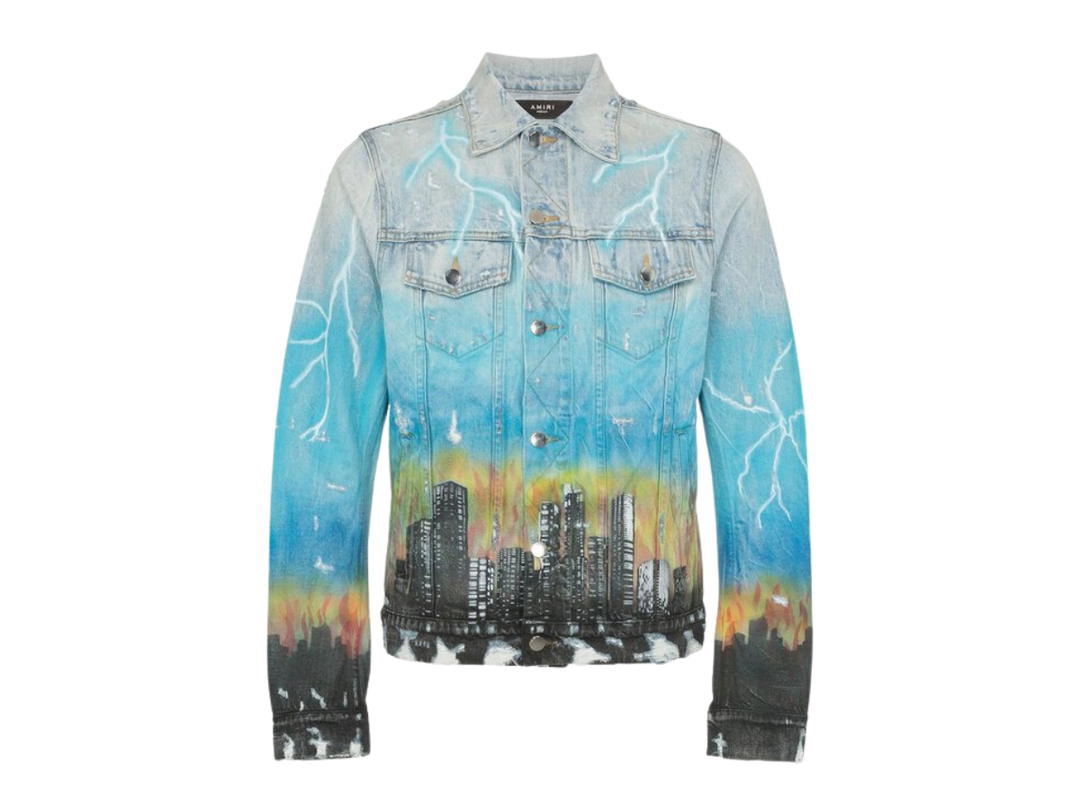 AMIRI AMIRI City Dragon Trucker Denim Jacket Blue