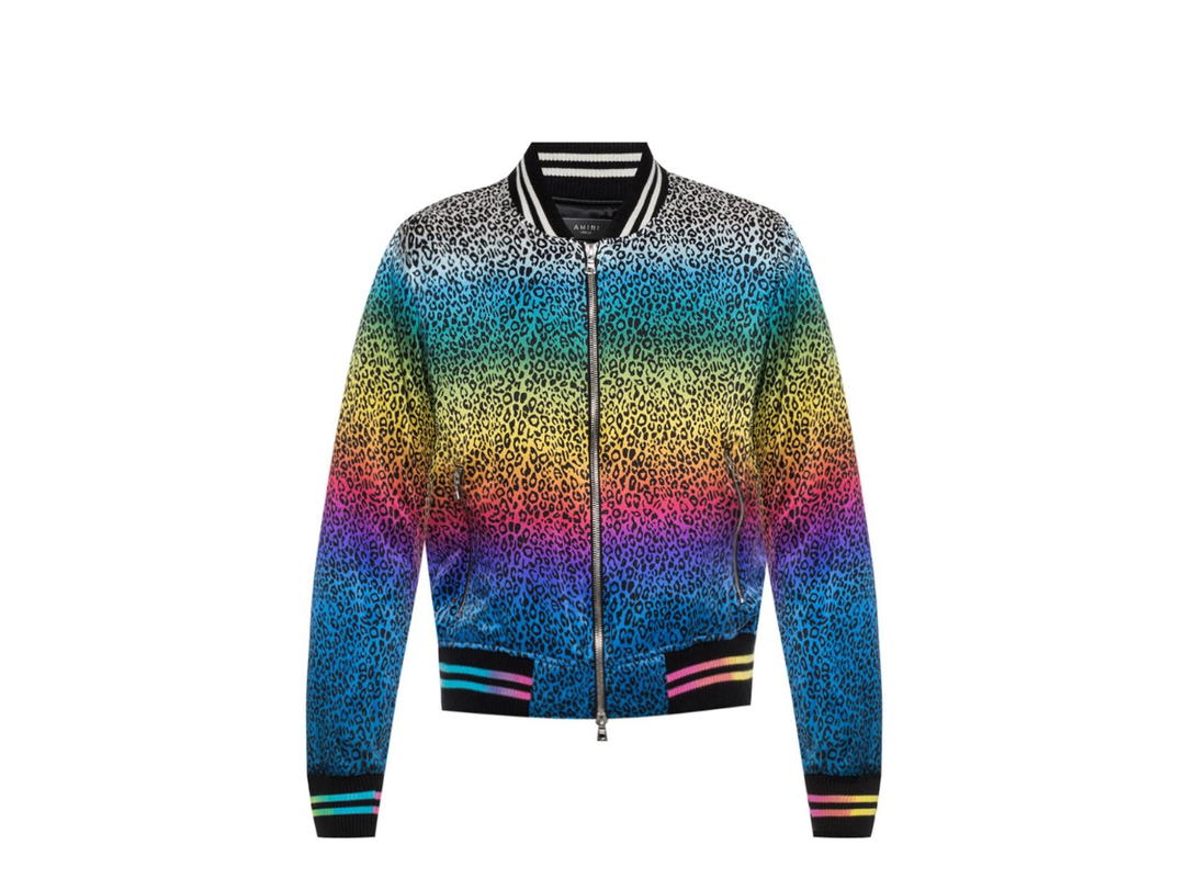 AMIRI AMIRI Leopard Rainbow Bomber Jacket
