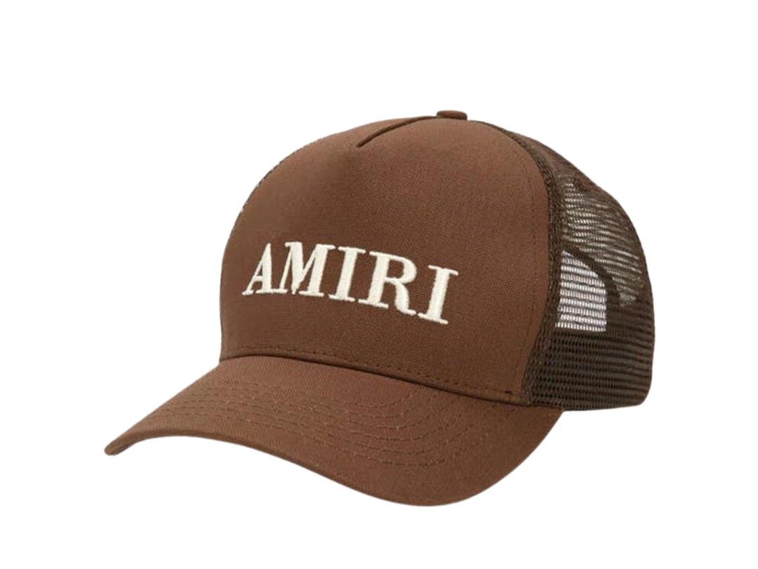 AMIRI AMIRI Logo Cotton Canvas Trucker Cap Demitasse Brown