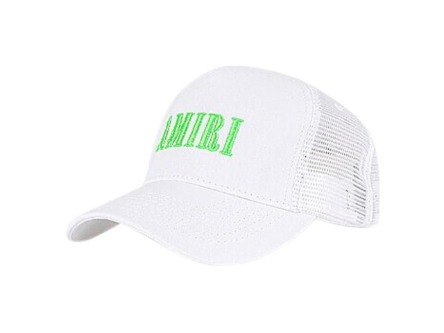 AMIRI AMIRI Logo Embroidered Trucker Cap White Lime - view 2