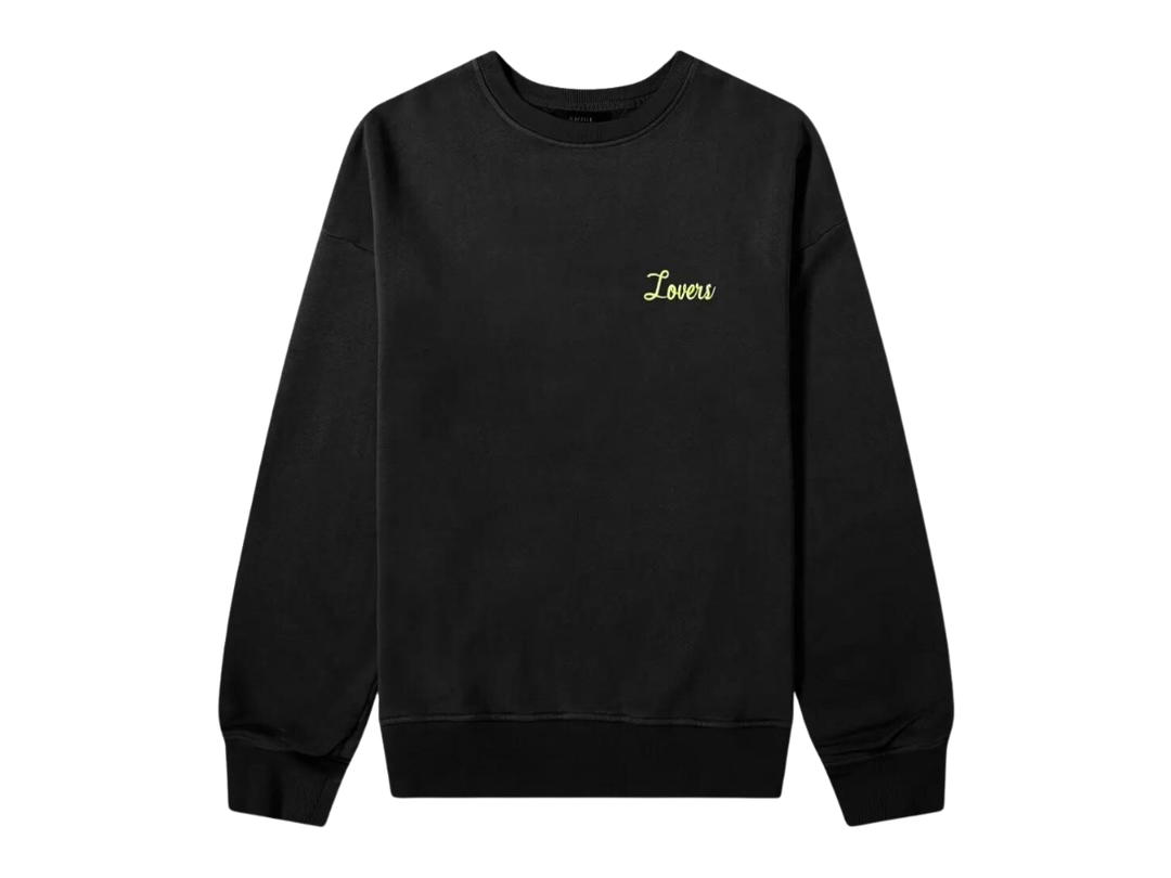 AMIRI AMIRI Lovers Oversized Crew Sweat Black And Neon Yellow