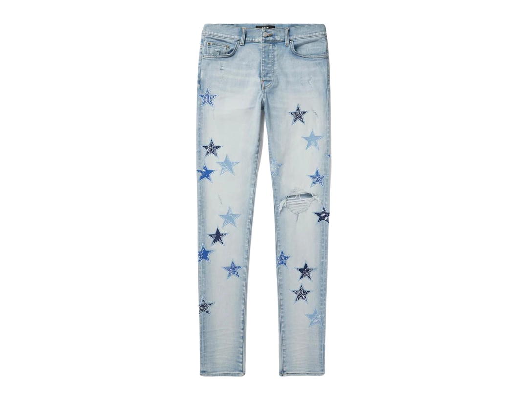 AMIRI AMIRI MX1 Bandana Star Jeans Light Indigo Blue
