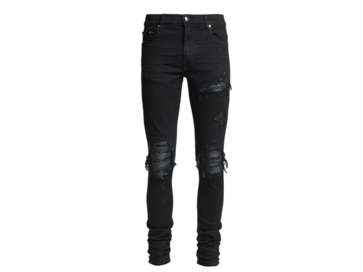 AMIRI AMIRI Mx1 Leather Patch Jeans Black