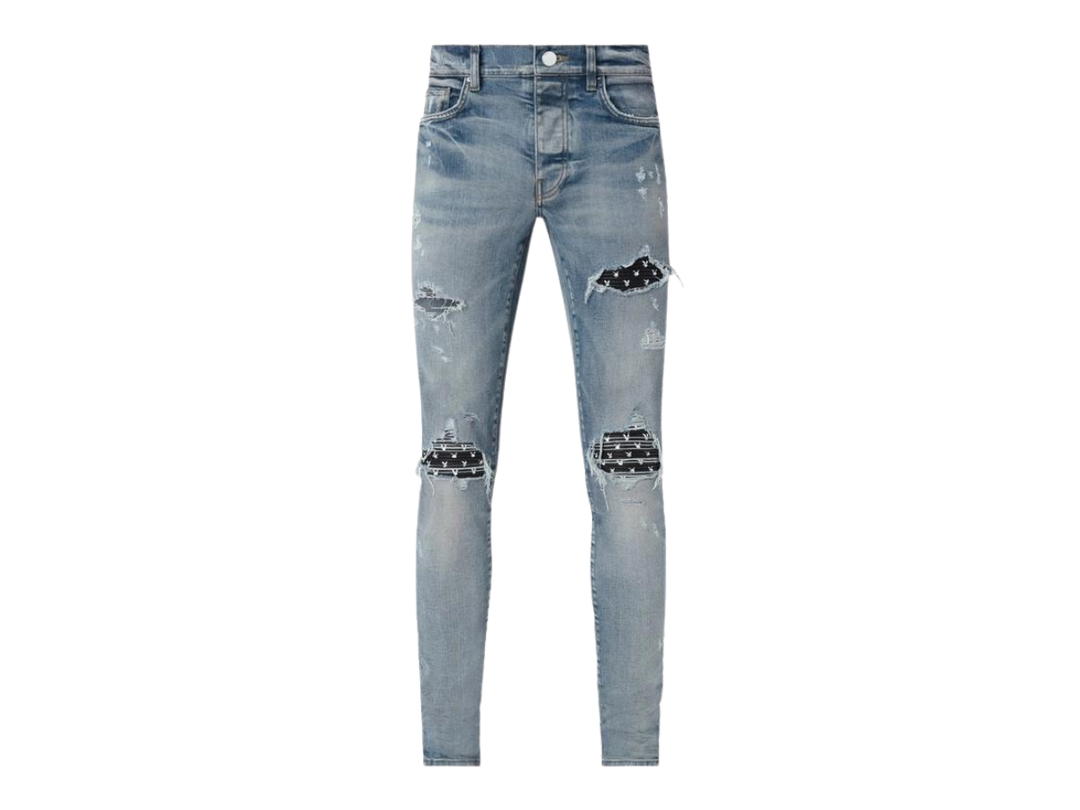 AMIRI AMIRI MX1 Leather Playboy Jean Indigo Blue