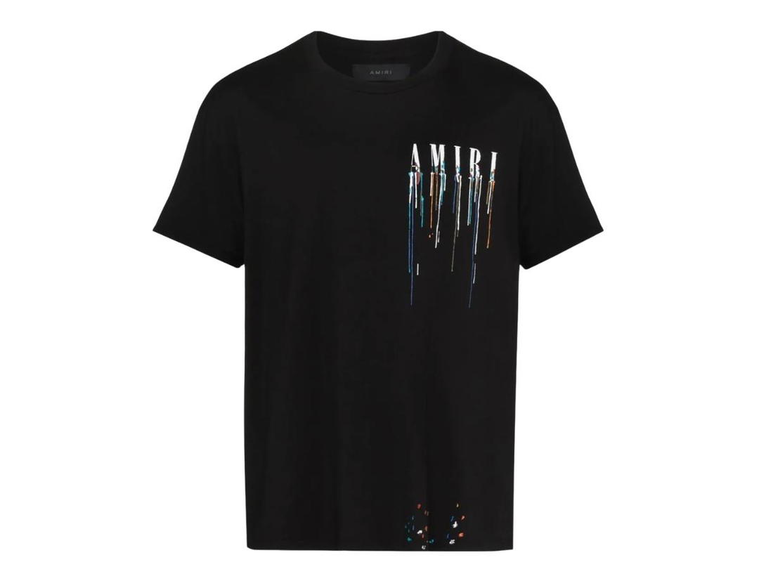 AMIRI AMIRI Paint-Drip Logo Crewneck T-Shirt Black
