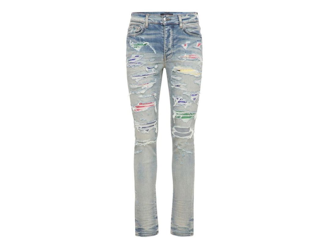 AMIRI AMIRI RAINBOW PATCH DENIM JEANS