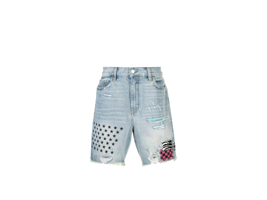 AMIRI AMIRI Indigo Denim Art Patch Shorts