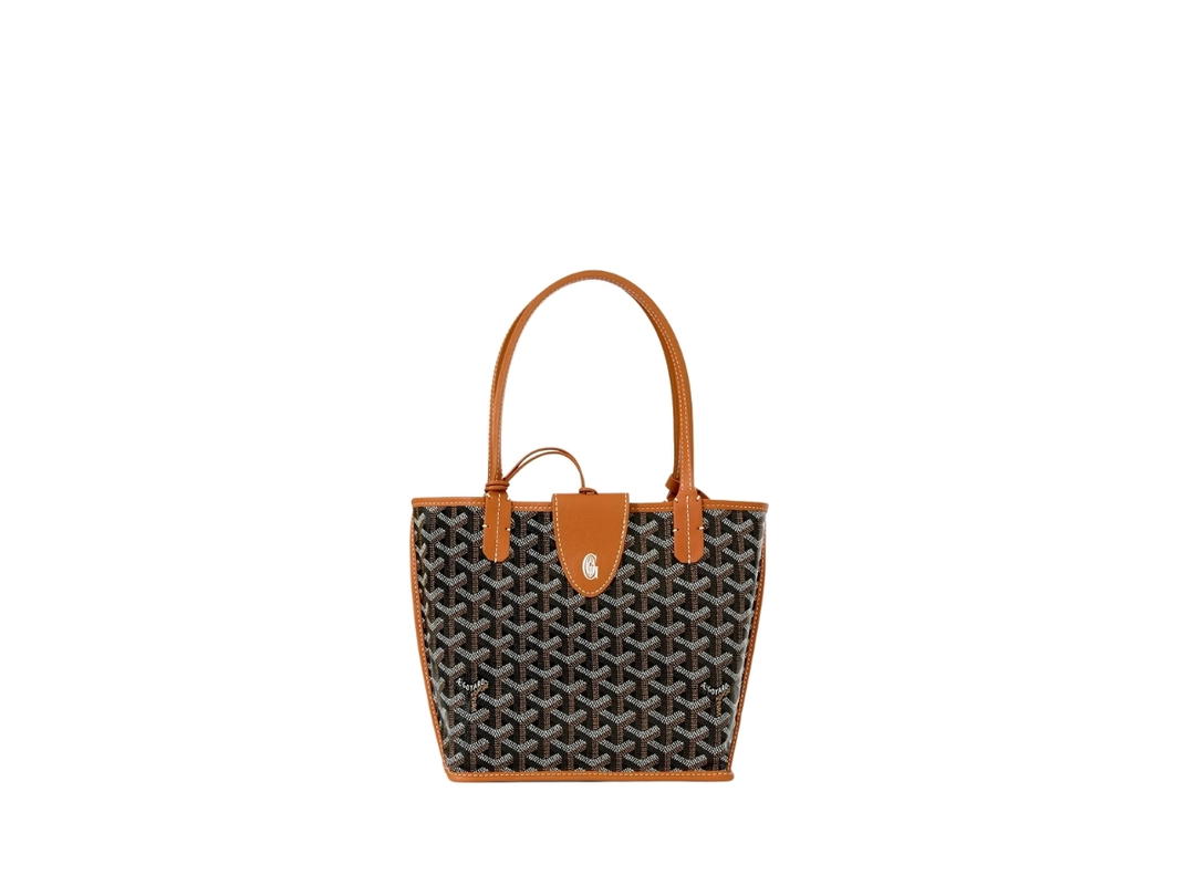 Goyard Goyard Anjou Mini Bag Leather Croc Universel Black Tan