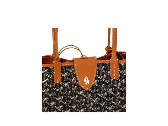Goyard Goyard Anjou Mini Bag Leather Croc Universel Black Tan - view 4