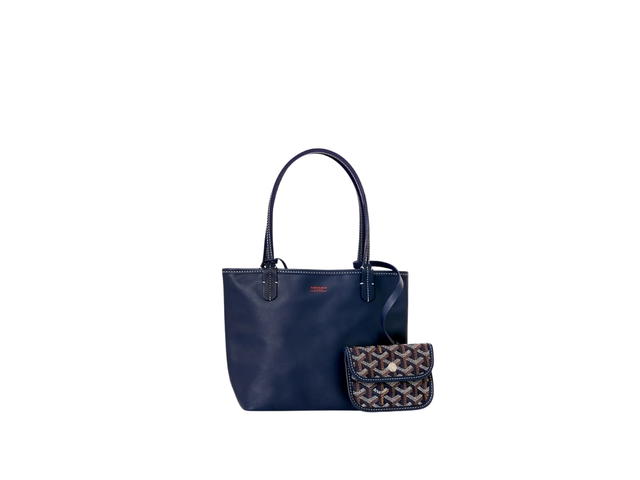 Goyard Goyard Anjou Mini Bag Leather Croc Universel Navy Blue - view 3