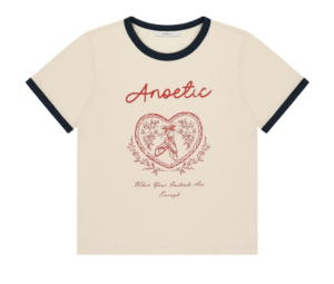 Buy ANOETIC ANC Love Half T-Shirt Ivory at Sasom – Authentic and Ready to Ship