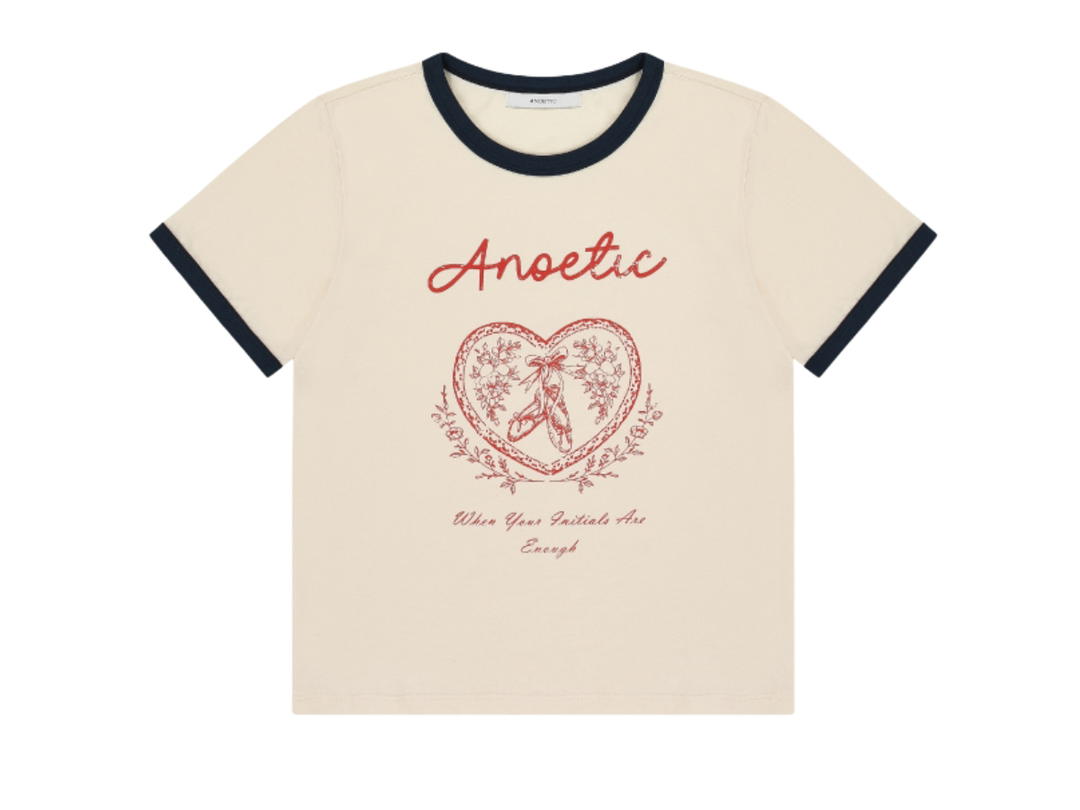 ANOETIC ANOETIC ANC Love Half T-Shirt Ivory