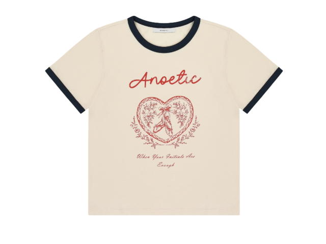 ANOETIC ANOETIC ANC Love Half T-Shirt Ivory - view 1