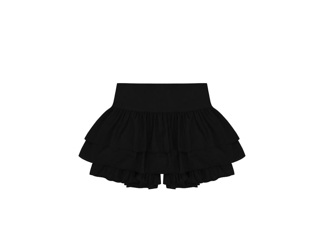 ANOETIC ANOETIC Frill Chiffon Skirt Black