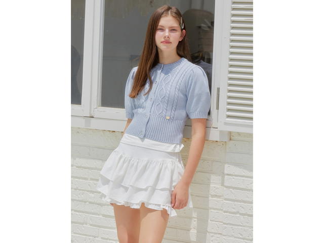 ANOETIC ANOETIC Frill Chiffon Skirt White - view 3