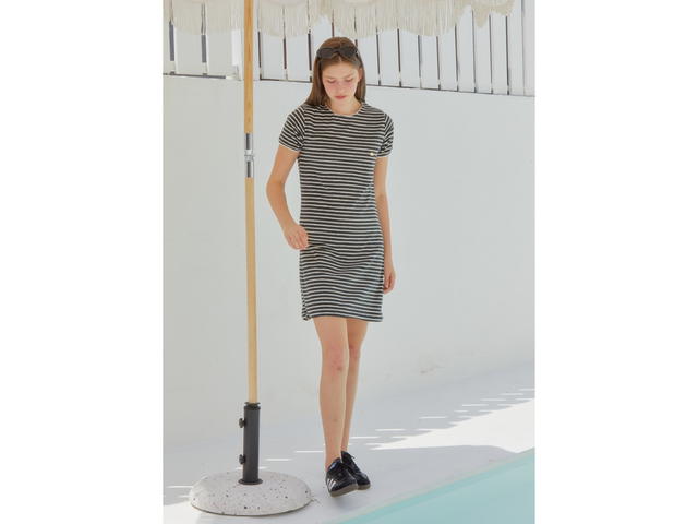 ANOETIC ANOETIC Lace Terry Stripe One-Piece Grey - view 3