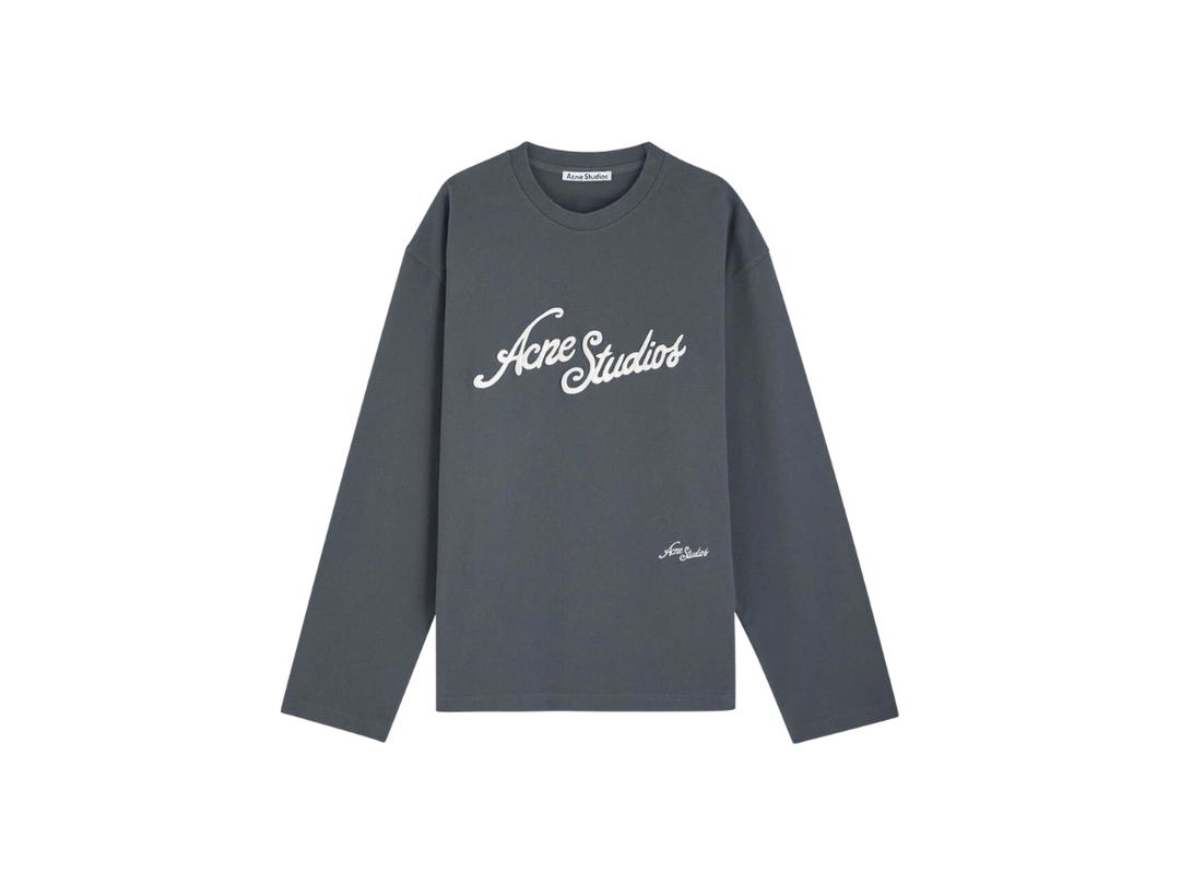Acne Studios Acne Studios Studios Logo-applique Cotton Pique T-shirt Grey