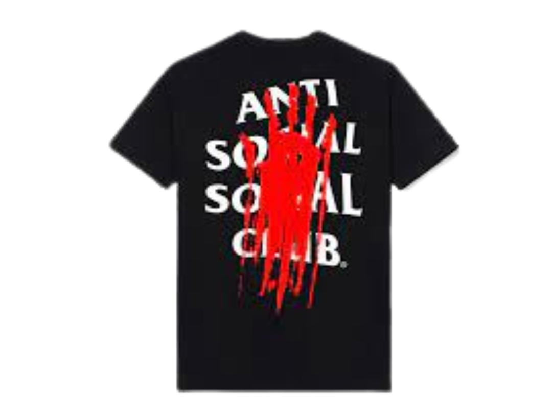 Anti Social Social Club Anti Social Social Club imprint black tee (silicone print)