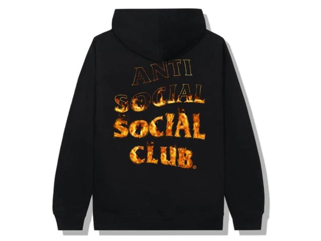 Anti Social Social Club Anti Social Social Club A Fire Inside Flame Hoodie Black