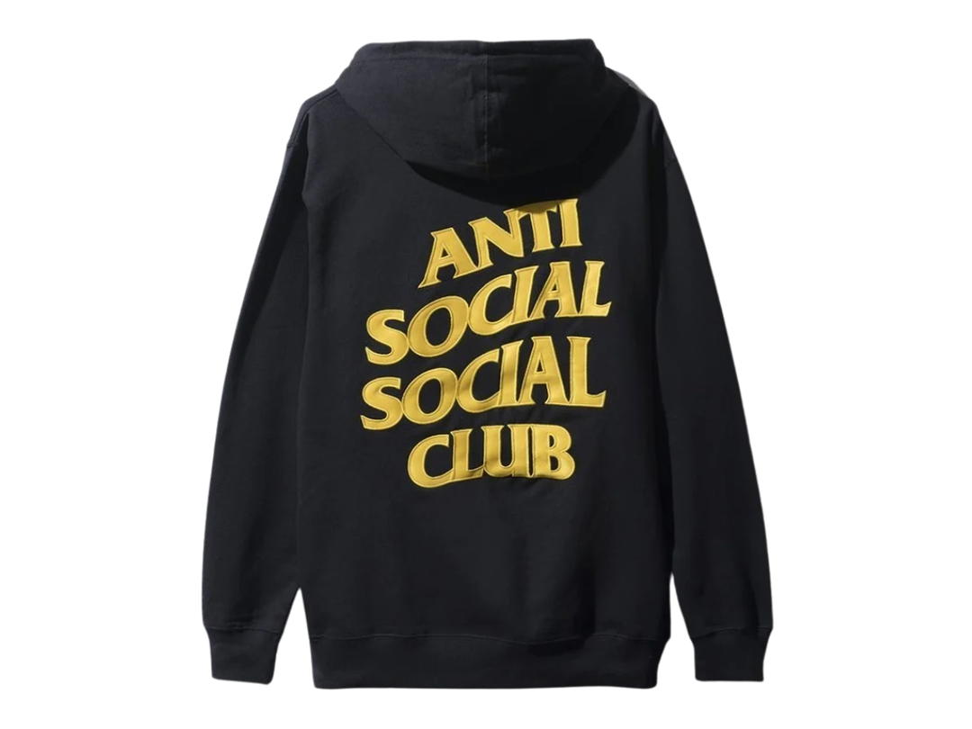 Anti Social Social Club Anti Social Social Club Black And Yellow Hoodie