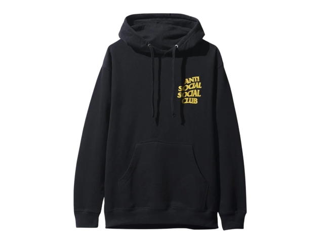 Anti Social Social Club Anti Social Social Club Black And Yellow Hoodie - view 2