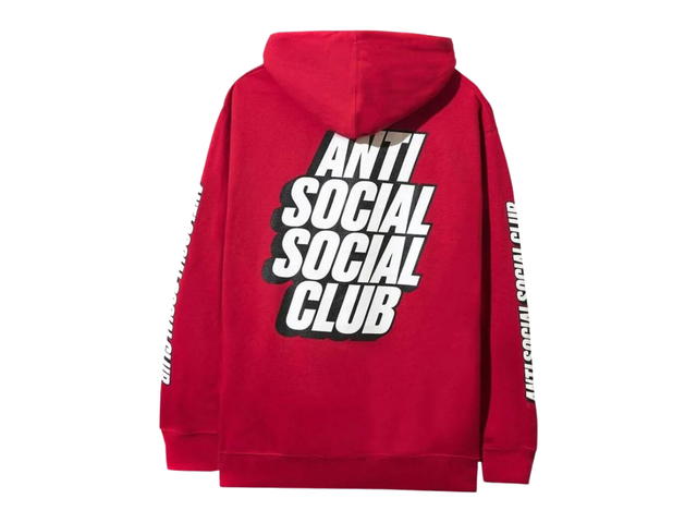 Anti Social Social Club Anti Social Social Club Blocked Hoodie Red - view 2