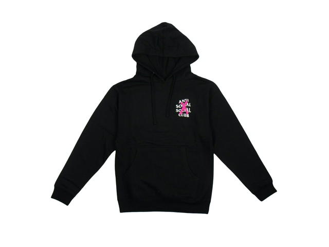 Anti Social Social Club Anti Social Social Club Cancelled Hoodie Black (Pink X) - view 2