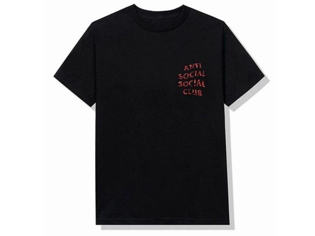 Anti Social Social Club Anti Social Social Club DS Member Exclusive Red Camo Wild Life Tee Black - view 1