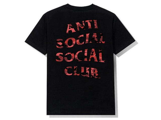 Anti Social Social Club Anti Social Social Club DS Member Exclusive Red Camo Wild Life Tee Black - view 2