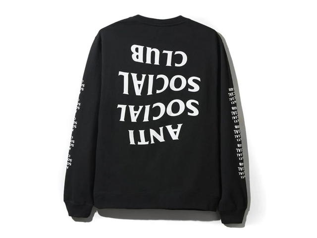 Anti Social Social Club Anti Social Social Club Logo Upside Down Text Long Sleeve Tee Black - view 2
