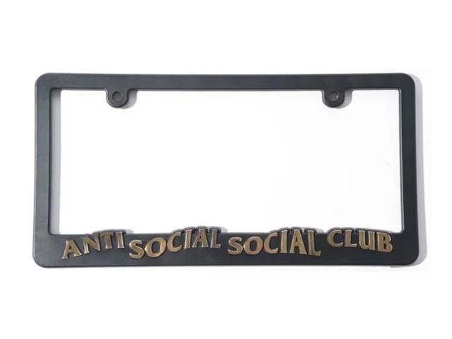 Anti Social Social Club Anti Social Social Club Motorsports License Plate Frame Black-Gold - view 1