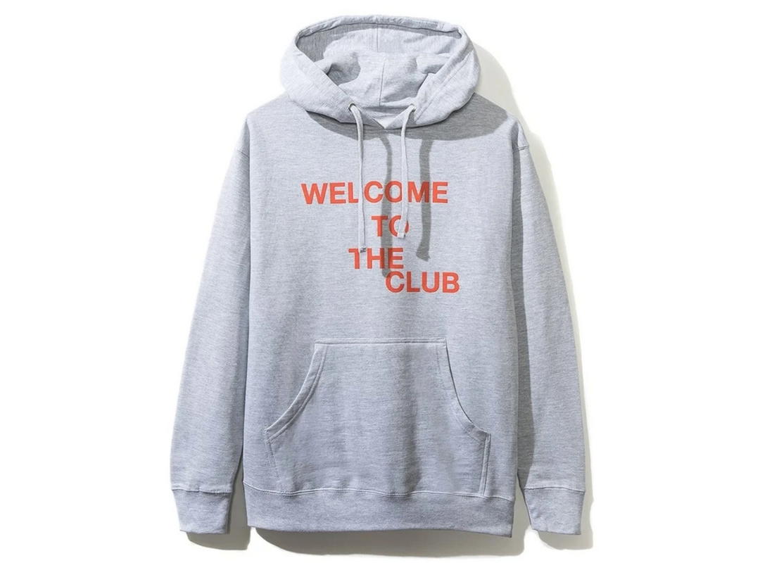 Anti Social Social Club Anti Social Social Club Orange Logo Welcome to the Club Grey Hoodie