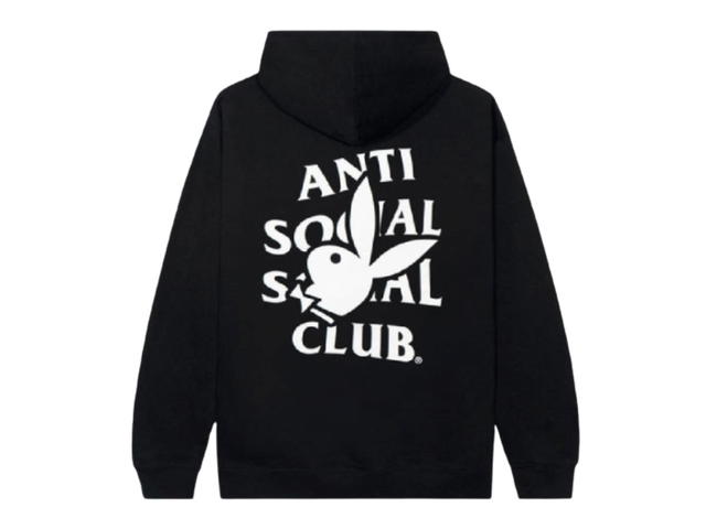Anti Social Social Club Anti Social Social Club Playboy Bunny Logo Hoodie Black - view 1