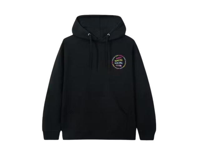 Anti Social Social Club Anti Social Social Club Rainbow Logo What Happened Hoodie Black - view 1