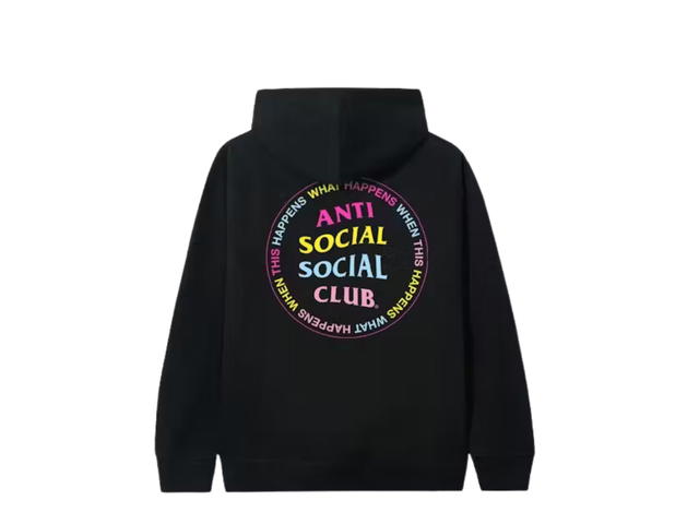 Anti Social Social Club Anti Social Social Club Rainbow Logo What Happened Hoodie Black - view 2