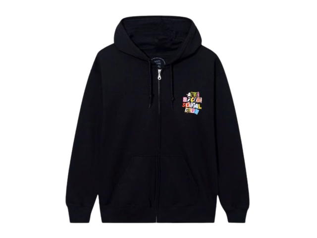 Anti Social Social Club Anti Social Social Club Torn Pages Of Our Story Zip Hoodie Black - view 2
