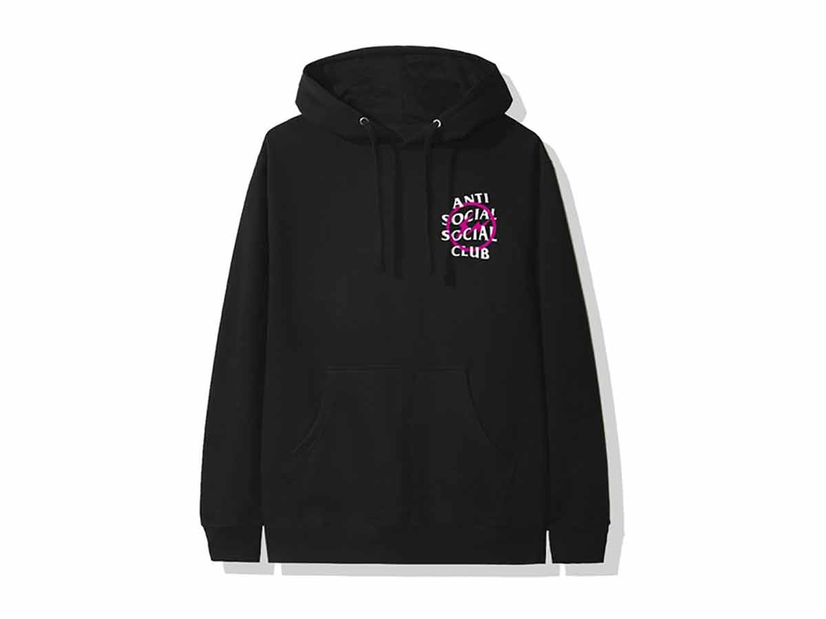 Anti Social Social Club Anti Social Social Club x Fragment Pink Bolt Hoodie (FW19) Black