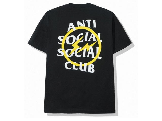 Anti Social Social Club Anti Social Social Club x Fragment Yellow Bolt Tee (FW19) Black - view 1