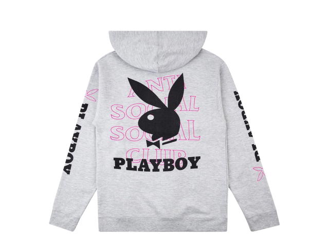 Anti Social Social Club Anti Social Social Club X Playboy Bunny Hoodie Grey - view 2