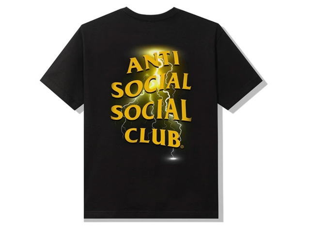 Anti Social Social Club Anti Social Social Club Yellow Lightning Twista T-Shirt Black - view 1