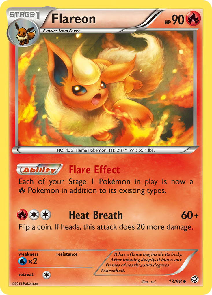 Pokemon Pokemon Flareon U [AOR 13/98] XY "Ancient Origins" [ReverseHolo] (EN)