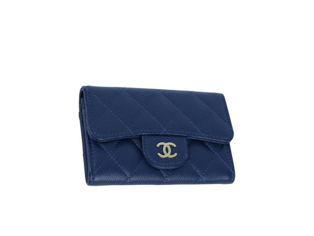 Chanel Chanel Caviar Quilted Flap Card Holder Wallet Navy Blue - view 2