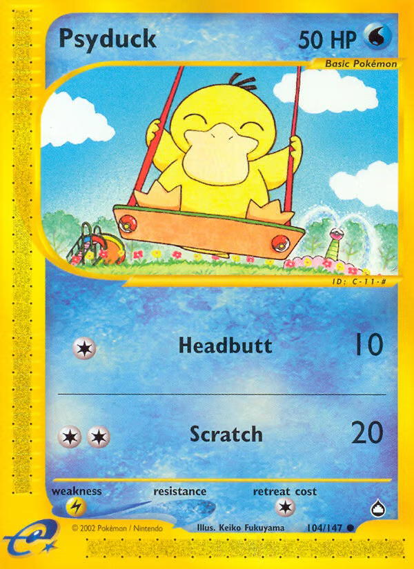 Pokemon Pokemon Psyduck C [AQ 104/147] E-Card "Aquapolis" [ReverseHolo] (EN)