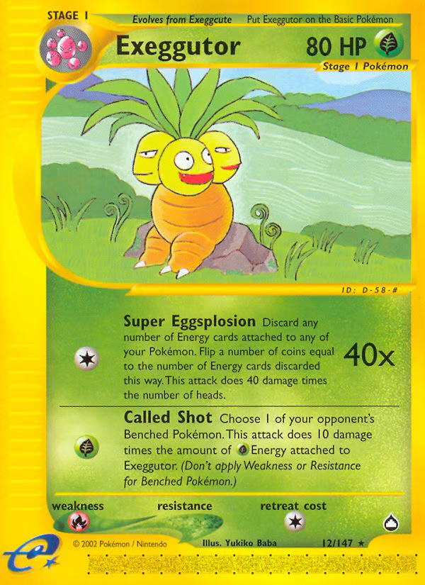Pokemon Pokemon Exeggutor R [AQ 12/147] E-Card "Aquapolis" [ReverseHolo] (EN)