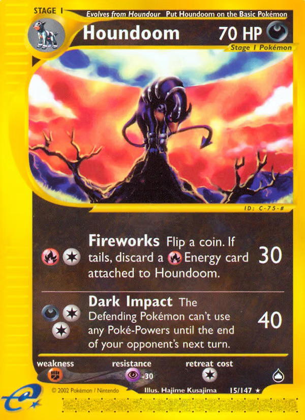 Pokemon Pokemon Houndoom R [AQ 15/147] E-Card "Aquapolis" [ReverseHolo] (EN)