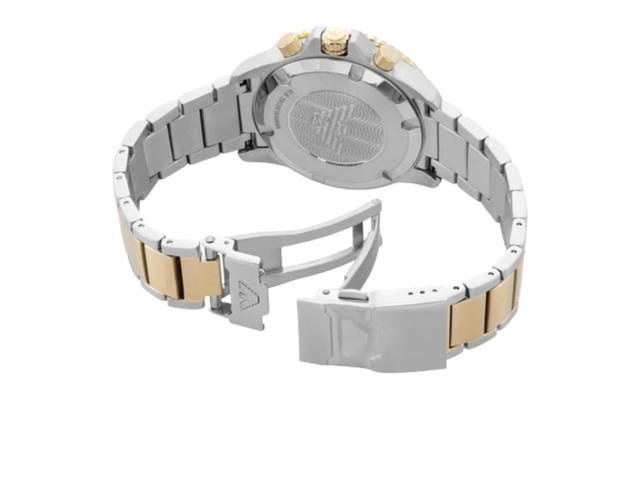 Emporio Armani Emporio Armani 43mm Two-Tone Chronograph Cream Dial Men's Watch - view 5