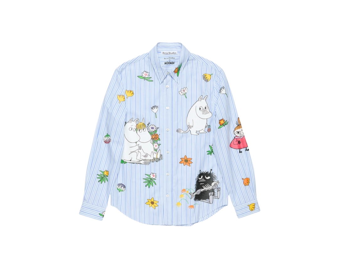 Acne Studios Acne Studios x Moomin Striped Embroidered Shirt Blue